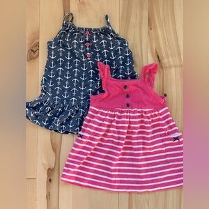 Carters Navy Pink Dress Set Size 6 Months